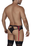 CandyMan 99688 Garter Thongs Two Piece Set Color Black