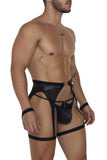 CandyMan 99690 Garter Thongs Two Piece Set Color Black