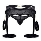 CandyMan 99690 Garter Thongs Two Piece Set Color Black