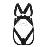 CandyMan 99695 Harness Bodysuit Color Black