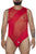 CandyMan 99699X Mesh Bodysuit Color Red