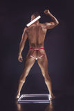 CandyMan 99730 Lace Jockstrap Color Beige-Red