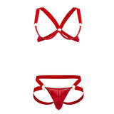 CandyMan 99731 Harness-Bra Two Piece Set Color Red