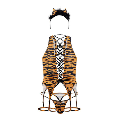 CandyMan 99734 Safari Bodysuit Color Tiger Print