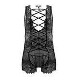 CandyMan 99743 Lace Bodysuit Color Black