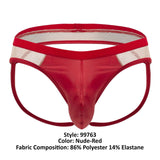 CandyMan 99763 Lace Jockstrap Color Nude-Red