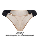 CandyMan 99771 Mesh Thongs Color Beige