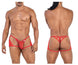 CandyMan 99773 Lace Trunks Thongs Color Red