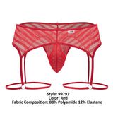 CandyMan 99792 Mesh Garter Thongs Color Red