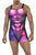 CandyMan 99796 Muscle Onesie Bodysuit Color Magenta