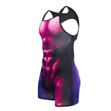 CandyMan 99796 Muscle Onesie Bodysuit Color Magenta