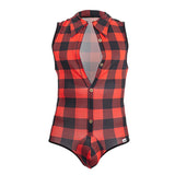 CandyMan 99800 Lumberjack Bodysuit Color Red