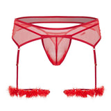 CandyMan 99806 Mesh Garter Outfit Color Red