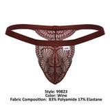 CandyMan 99823 Lace Thongs Color Wine