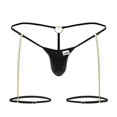 CandyMan 99827 Chain-Garter Thongs Color Black