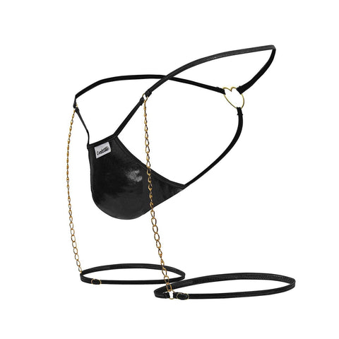 CandyMan 99827 Chain-Garter Thongs Color Black