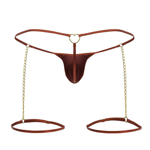 CandyMan 99827 Chain-Garter Thongs Color Red
