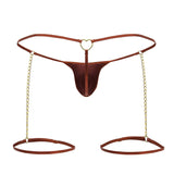 CandyMan 99827 Chain-Garter Thongs Color Red