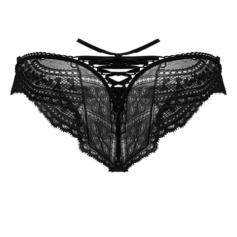 CandyMan 99828 Lace-Mesh Thongs Color Black