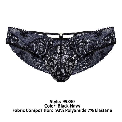 CandyMan 99830 Lace Briefs Color Black-Navy