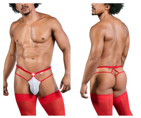 CandyMan 99833 Murse Thongs Color Red-White