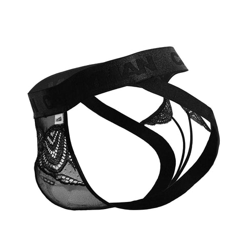 CandyMan 99849 Lace-Mesh Thongs Color Black