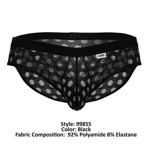 CandyMan 99855 Polka Mesh Briefs Color Black