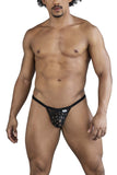 CandyMan 99856 Polka Mesh Thongs Color Black