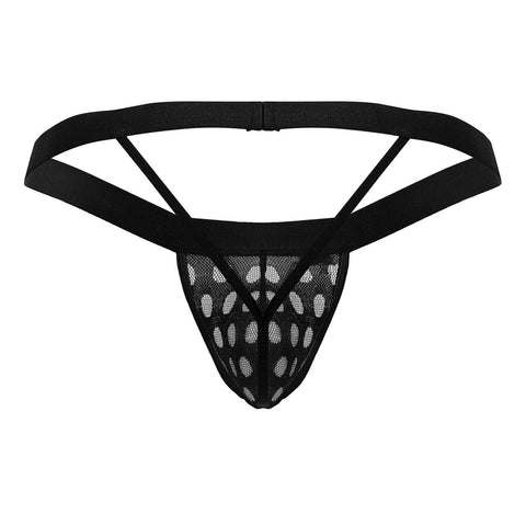 CandyMan 99856 Polka Mesh Thongs Color Black