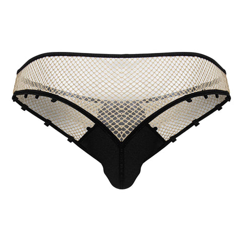 CandyMan 99860 Fishnet Thongs Color Nude-Black