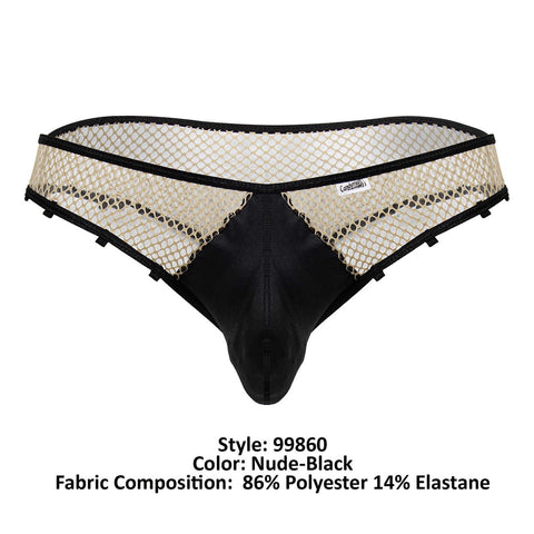 CandyMan 99860 Fishnet Thongs Color Nude-Black