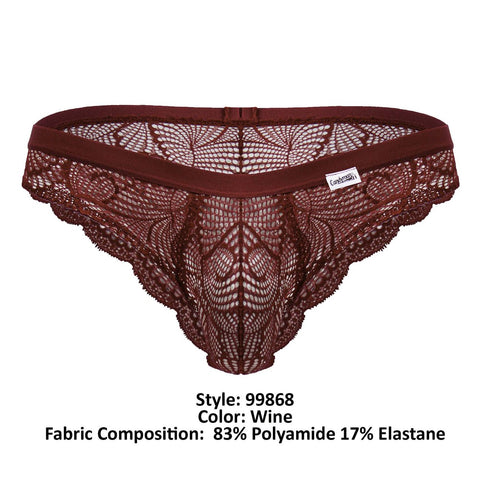 CandyMan 99868 Lace Briefs Color Wine