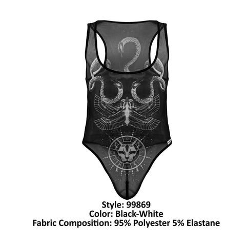 CandyMan 99869 Egyptian Bodysuit Color Black-White