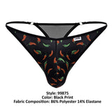 CandyMan 99875 Chili pepper Thongs Color Black Print