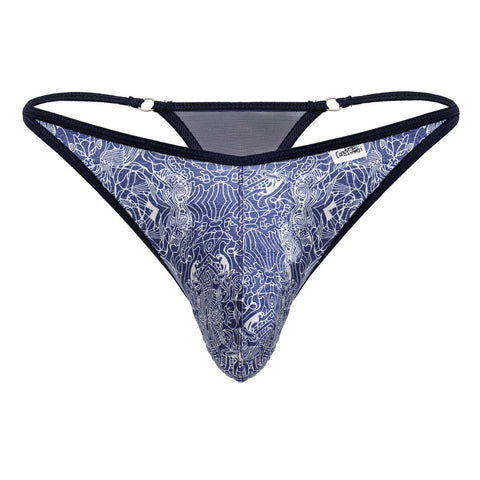 CandyMan 99875 Water prints Thongs Color Blue-White