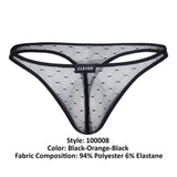 Clever 100008 3PK Autralian Latin Thongs Color Black-Orange-Black