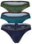 Clever 100010 3PK Australian Latin Thongs Color Blue-Petrol-Green