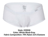 Clever 229930 3PK Australian Latin Trunks Color White-Black-Gray