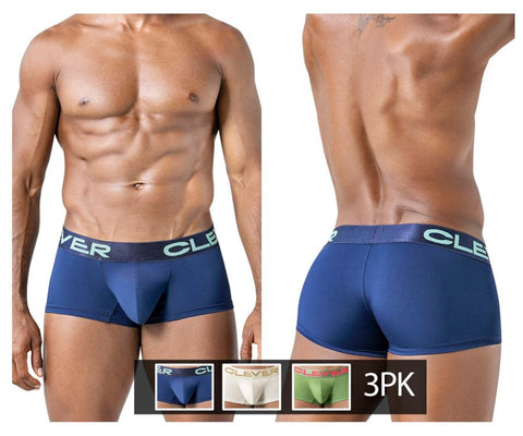 Clever 229953 3PK Australian Latin Trunks Color Beige-Blue-Green