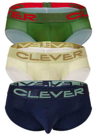 Clever 519968 3PK Australian Latin Briefs Color Beige-Blue-Green