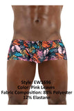 ErgoWear EW1696 FEEL SW Swim Trunks Color Pink Leaves