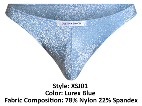 JUSTIN+SIMON XSJ01 Classic Bikini Color Lurex Blue