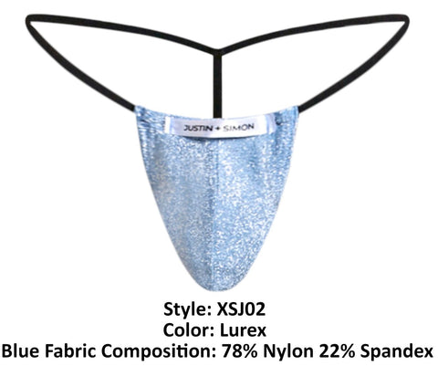JUSTIN+SIMON XSJ02 Classic G-String Color Lurex Blue