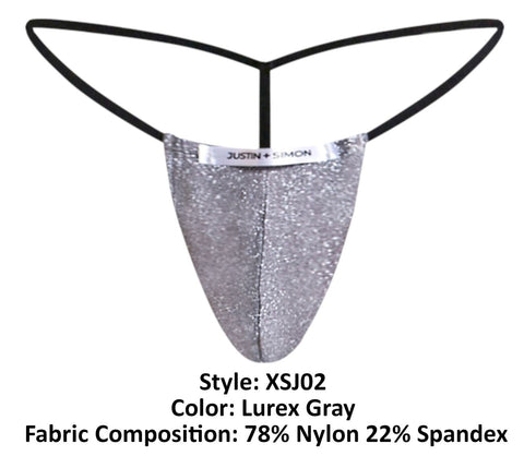 JUSTIN+SIMON XSJ02 Classic G-String Color Lurex Gray
