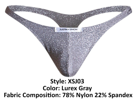JUSTIN+SIMON XSJ03 Classic Thongs Color Lurex Gray