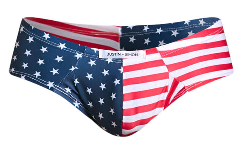 JUSTIN+SIMON XSJ22 Cheek Briefs Color USA Flag
