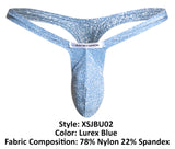 JUSTIN+SIMON XSJBU02 Bulge Thongs Color Lurex Blue
