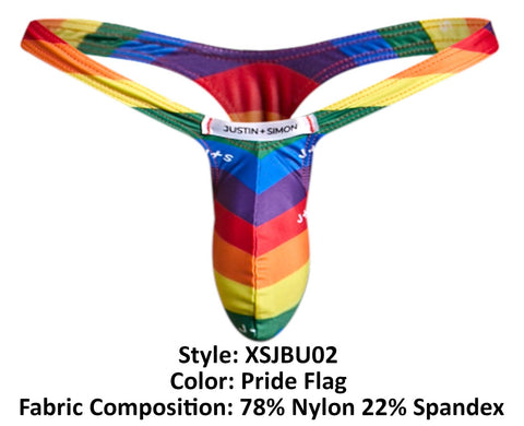 JUSTIN+SIMON XSJBU02 Bulge Thongs Color Pride Flag