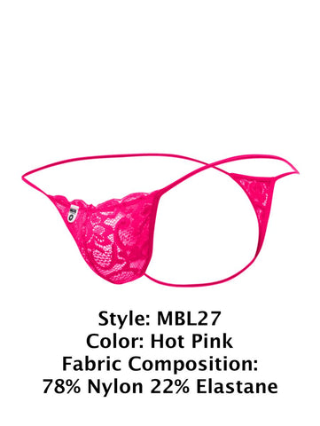 MaleBasics MBL27 Lace Thongs Color Hot Pink