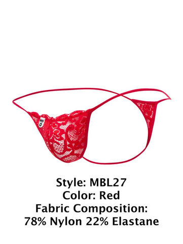 MaleBasics MBL27 Lace Thongs Color Red